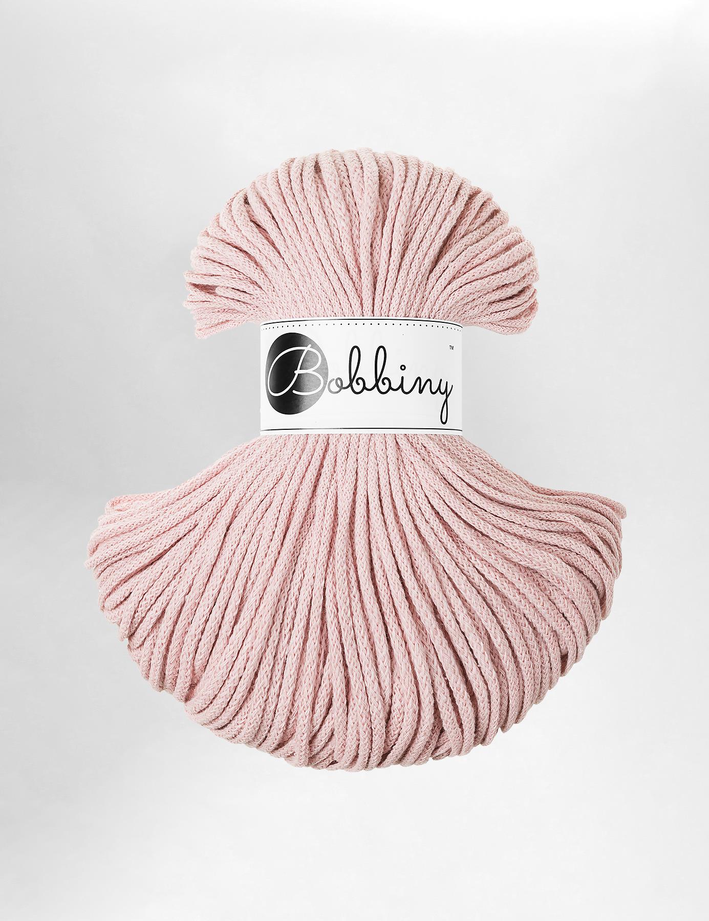 Bobbiny Pastel Pink 3mm Braided Macrame Cord (100m)