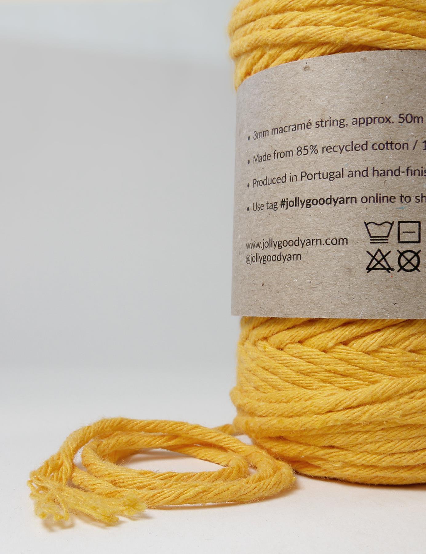 Honeychurch Mustard 3mm Macrame Cord (125g)