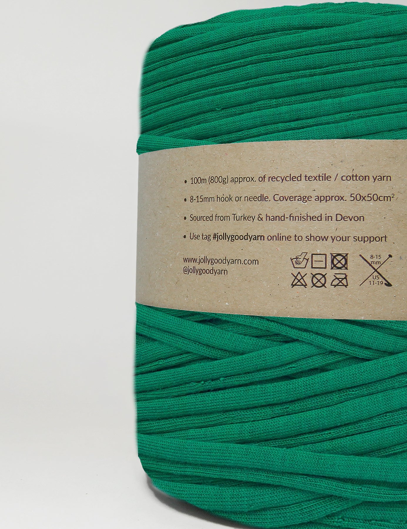Recycled textile yarn - colour green