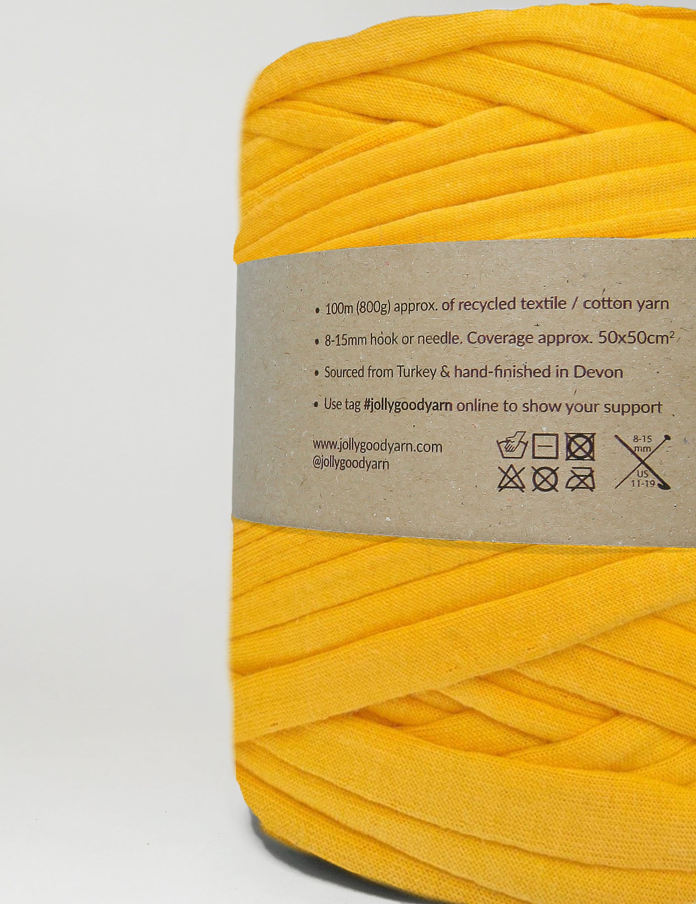 Recycled textile yarn - colour yellow