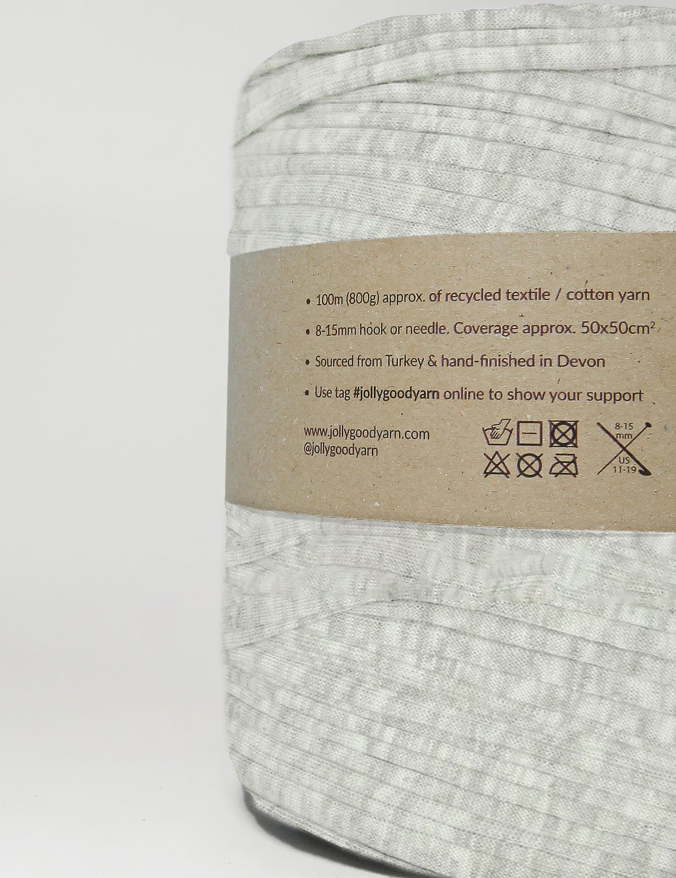 Recycled textile yarn - colour grey