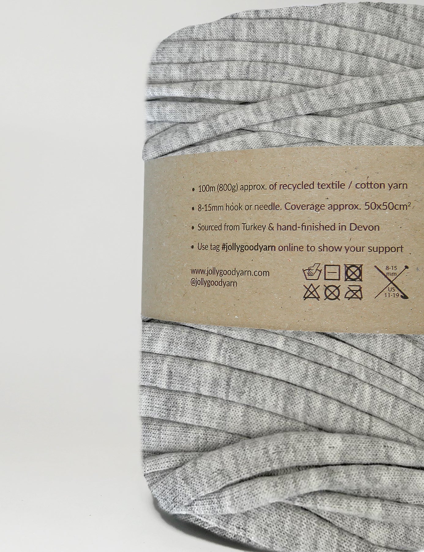 Recycled textile yarn - colour grey