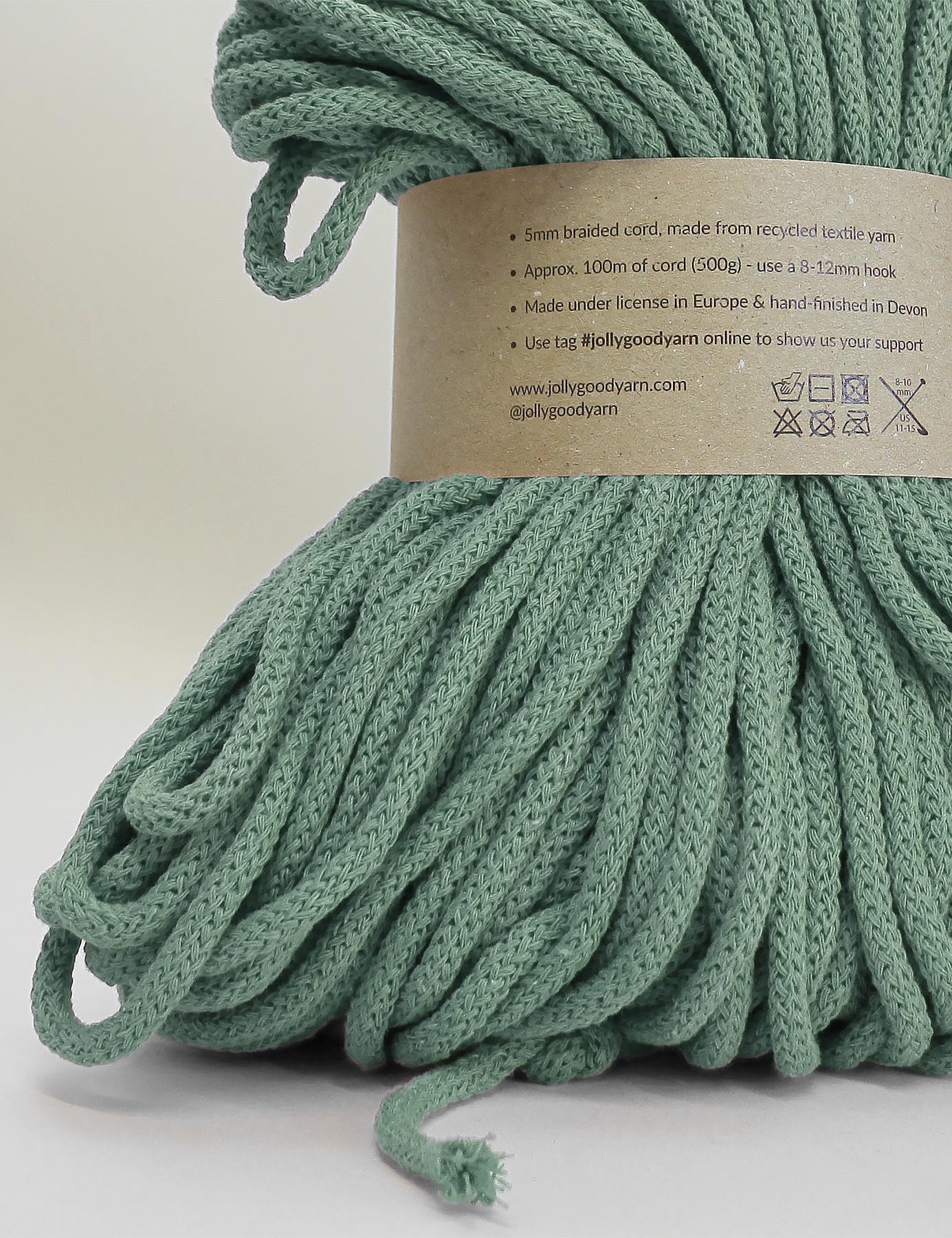 5mm Sidmouth Sea Green recycled cotton macrame cord