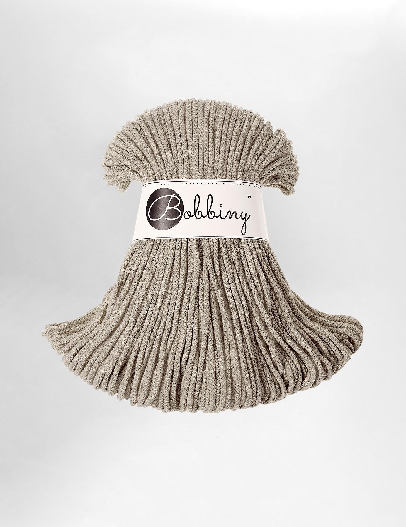 Bobbiny Beige 3mm Braided Macrame Cord (100m)