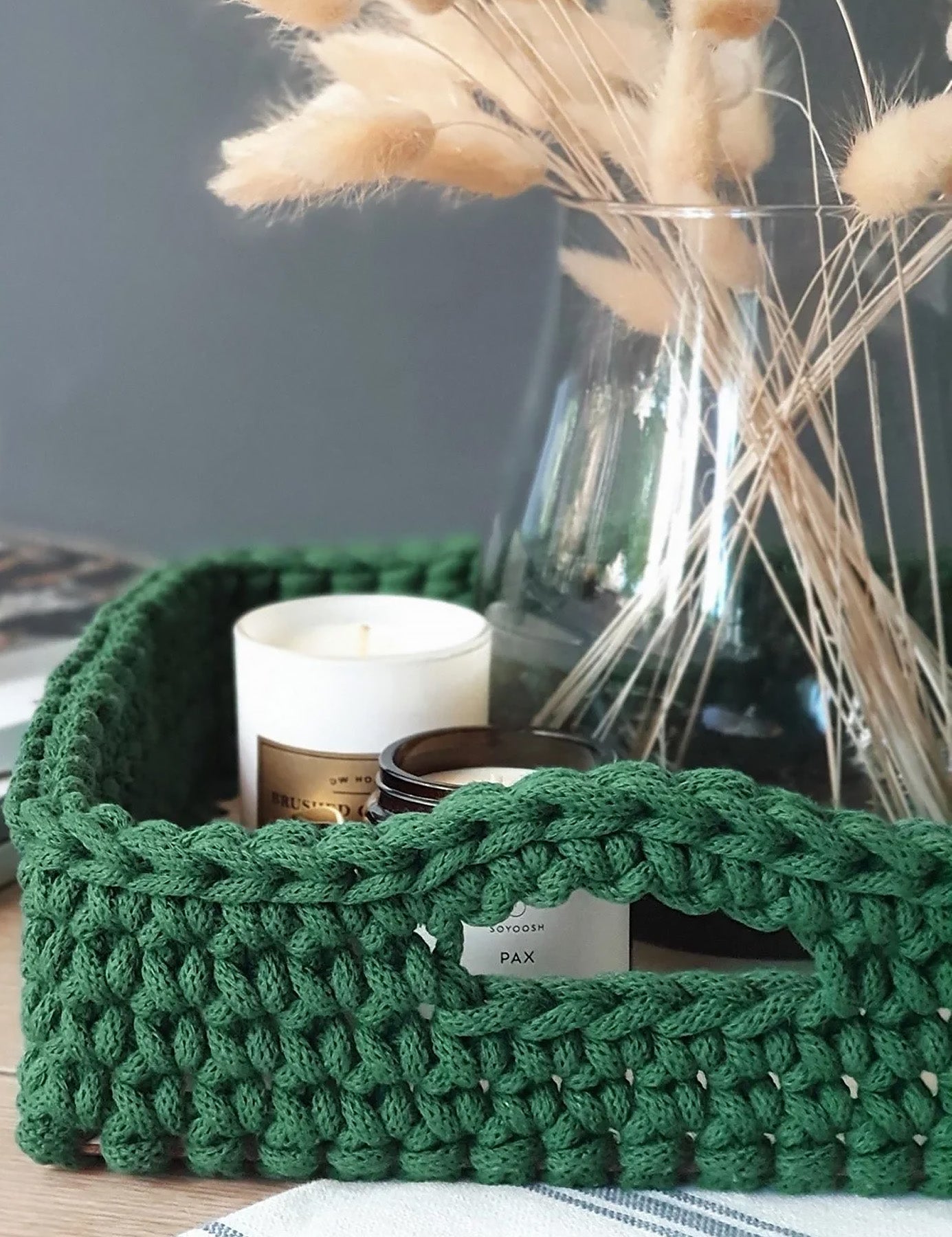 Crocheted tray