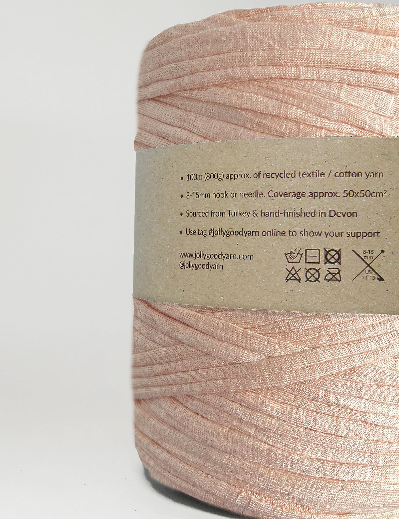 Recycled textile yarn - colour rose gold