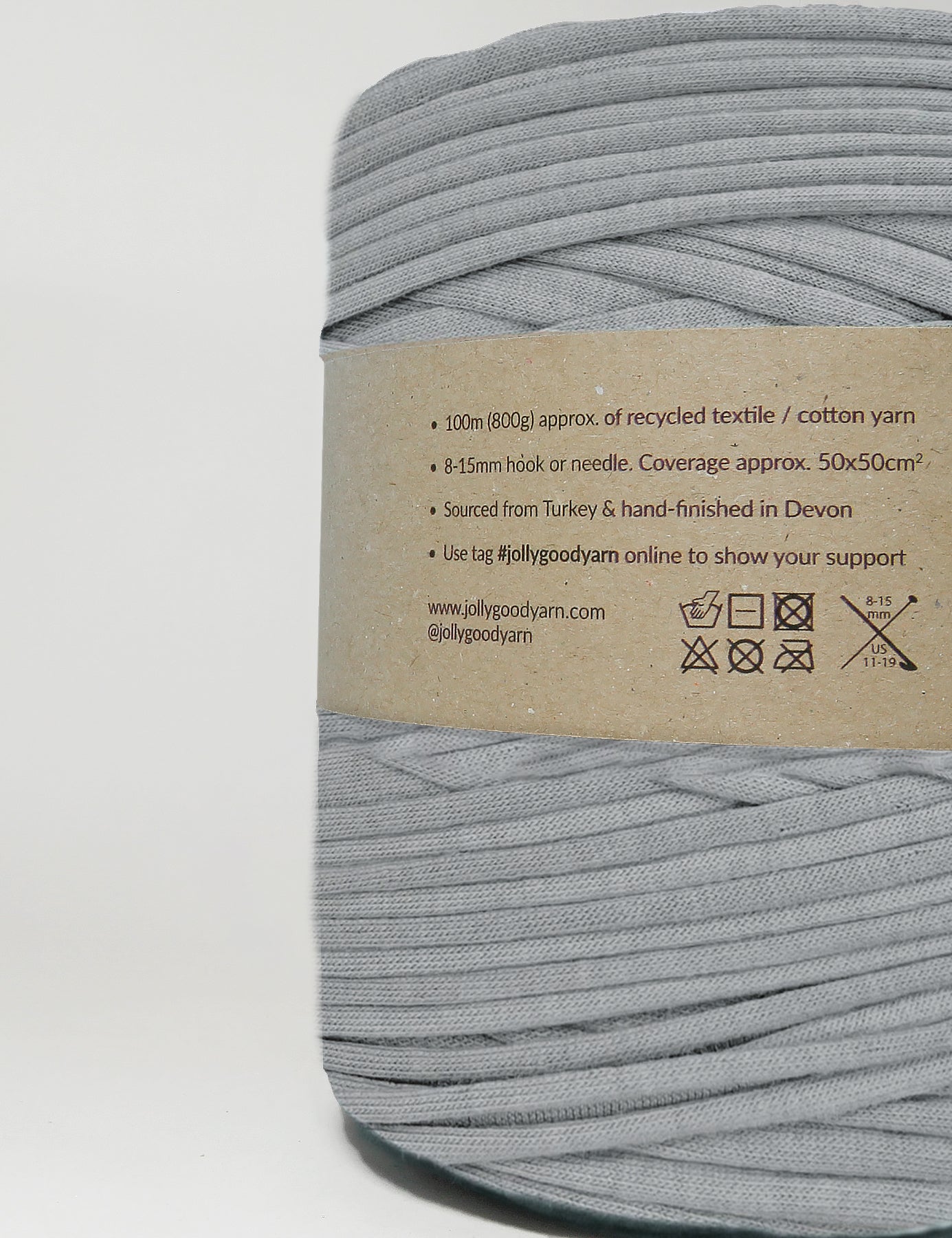 Recycled textile yarn - colour grey