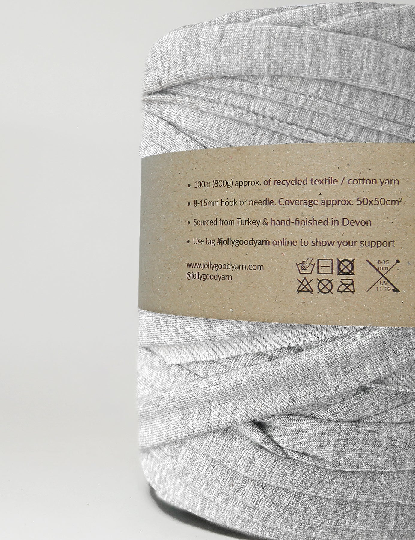 Recycled textile yarn - colour grey