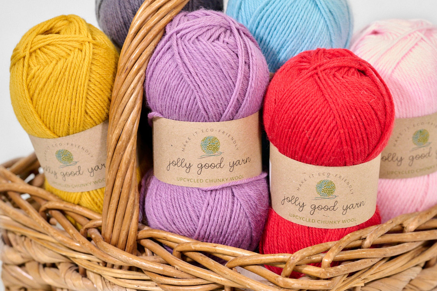 Jolly Good Yarn upcycled wool in a range of colours 