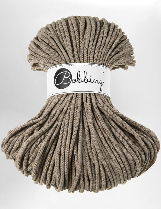 5mm Coffee recycled cotton macrame cord by Bobbiny (100m)