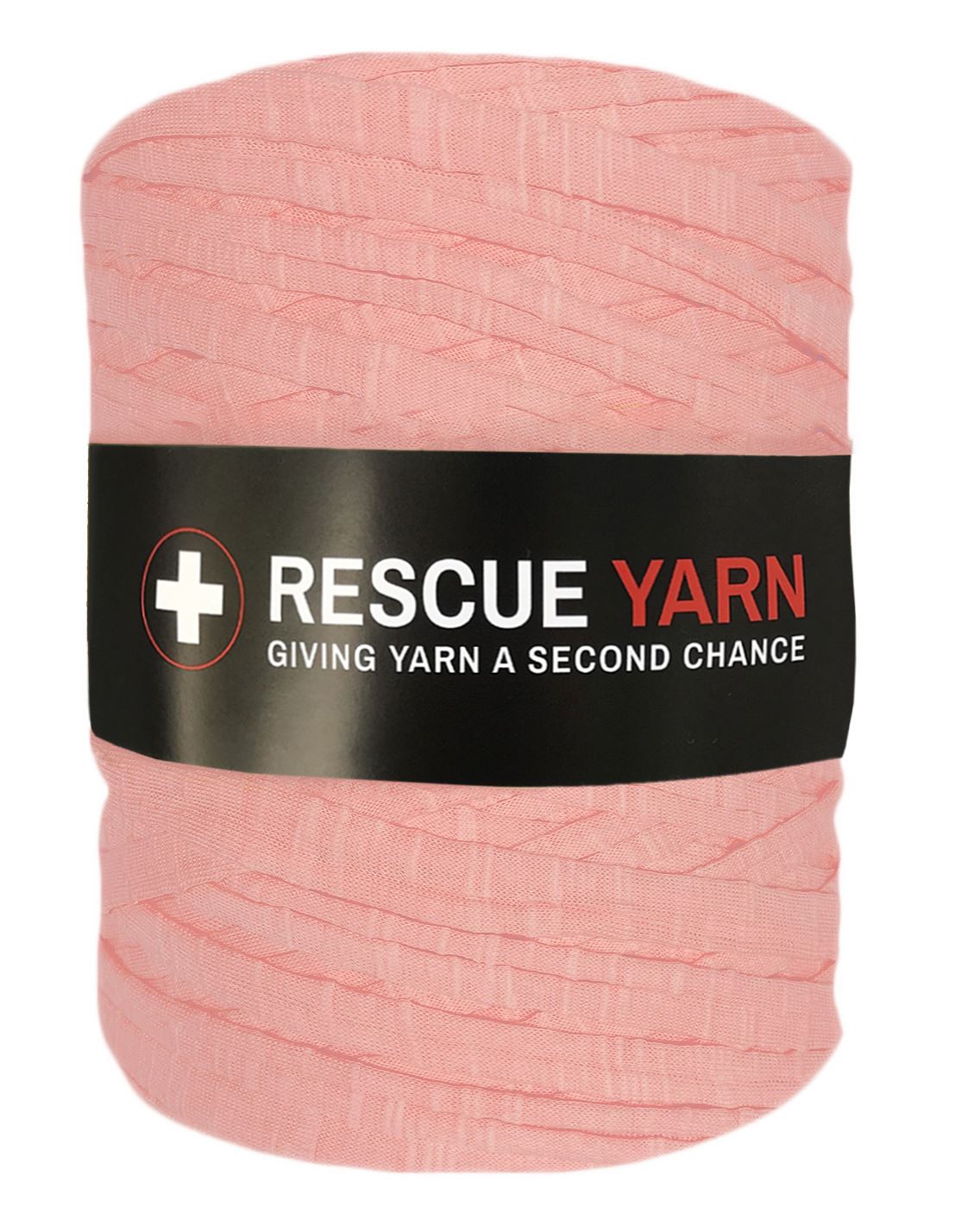 Lightly stippled pink t-shirt yarn by Rescue Yarn (100-120m)