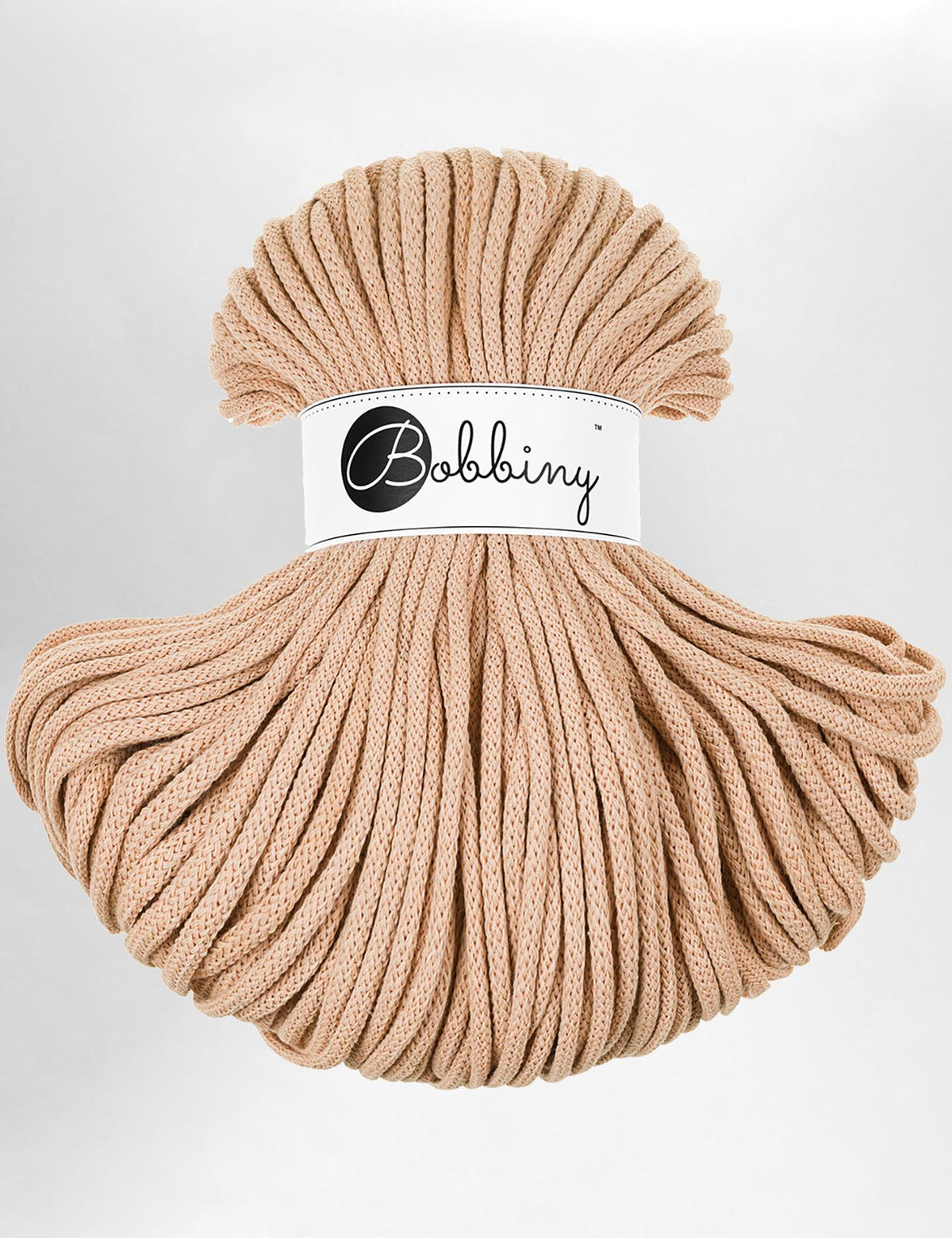 5mm Biscuit recycled cotton macrame cord by Bobbiny (100m)