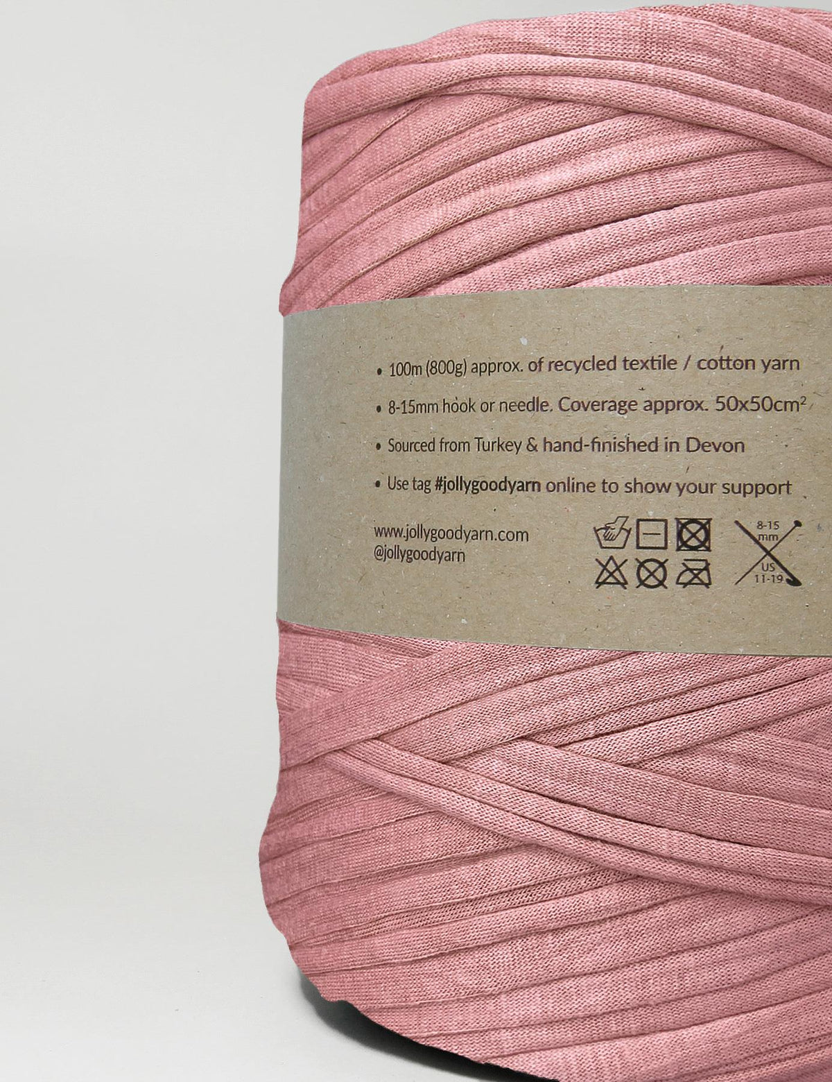 Blush pink t-shirt yarn (100-120m)