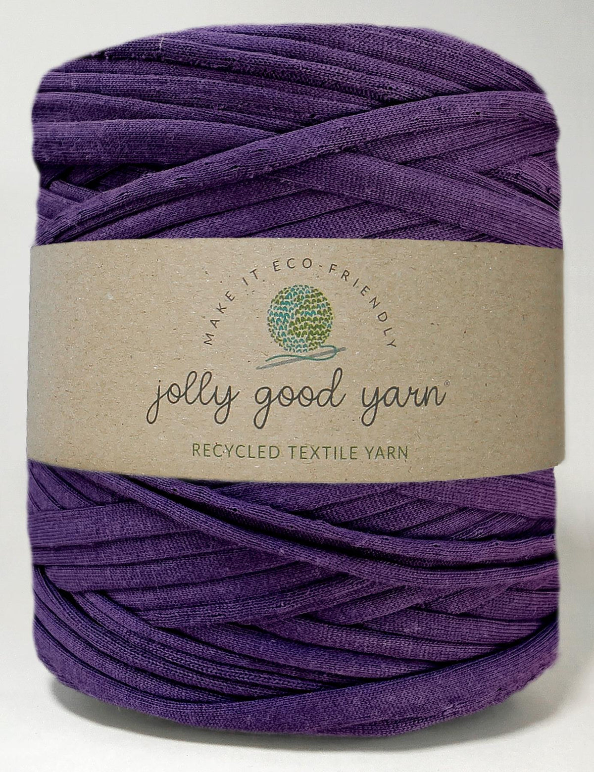 Recycled textile yarn - colour purple