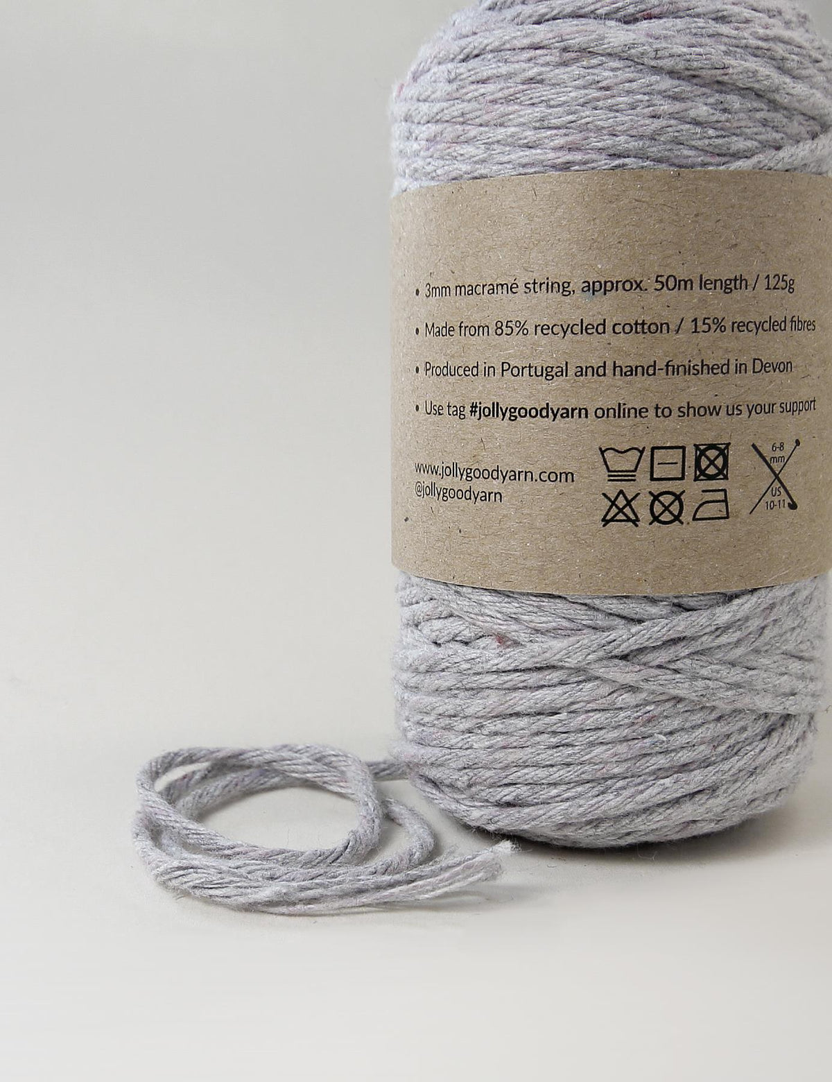 Torquay Grey 3mm Macrame String (125g)