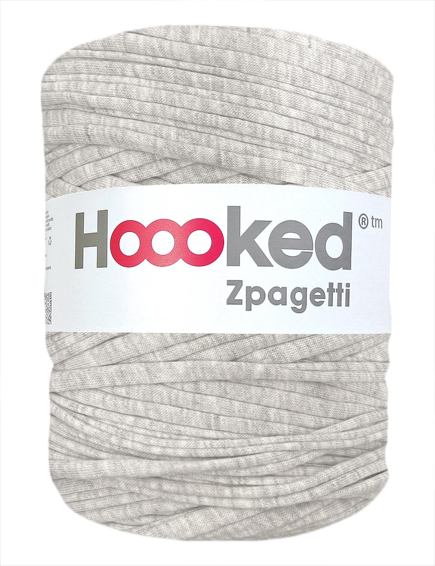 Light cloud grey t-shirt yarn by Hoooked Zpagetti (100-120m)