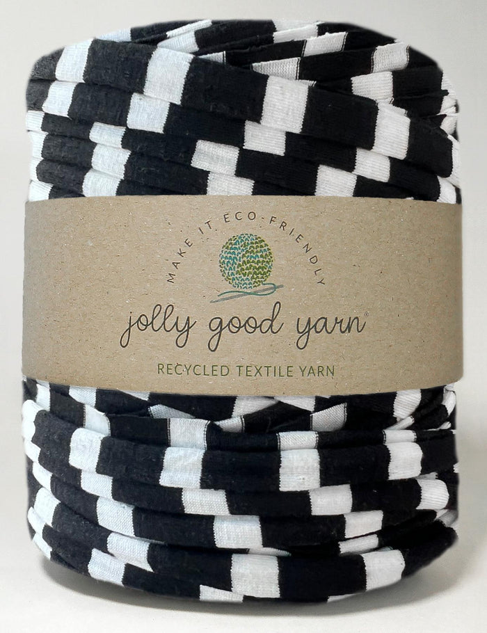 Recycled textile yarn - colour black-white