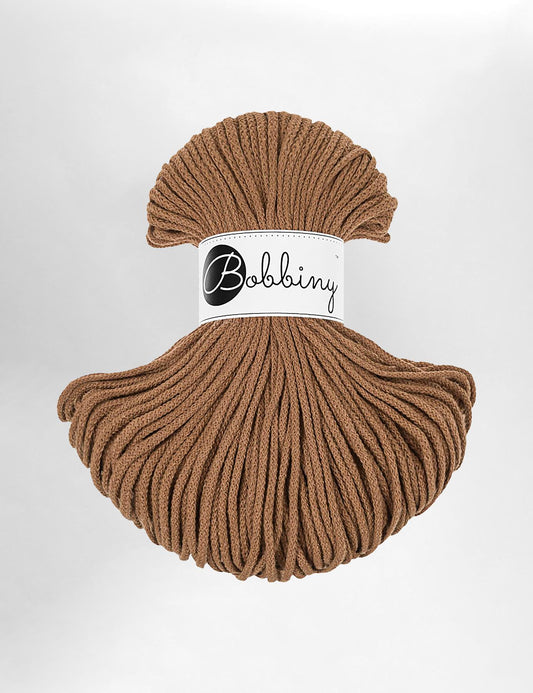 3mm Caramel recycled cotton macrame cord by Bobbiny (100m)
