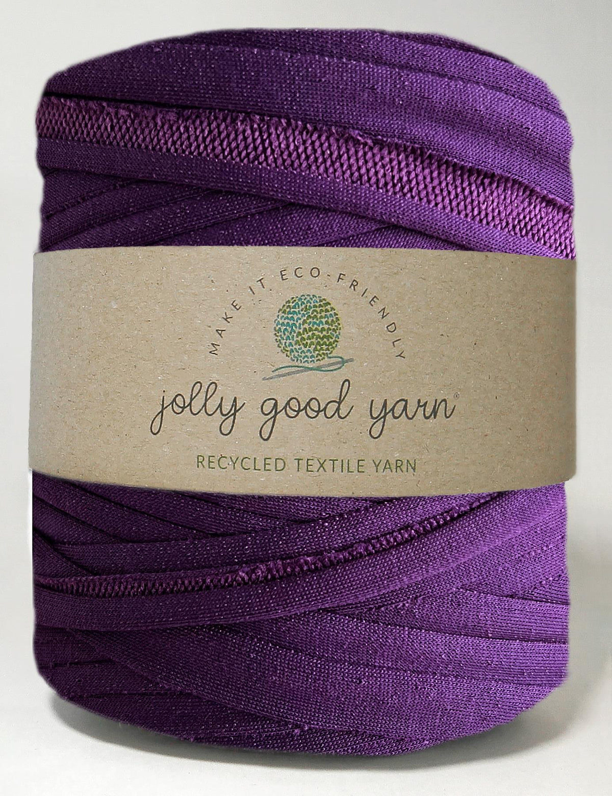 Recycled textile yarn - colour purple