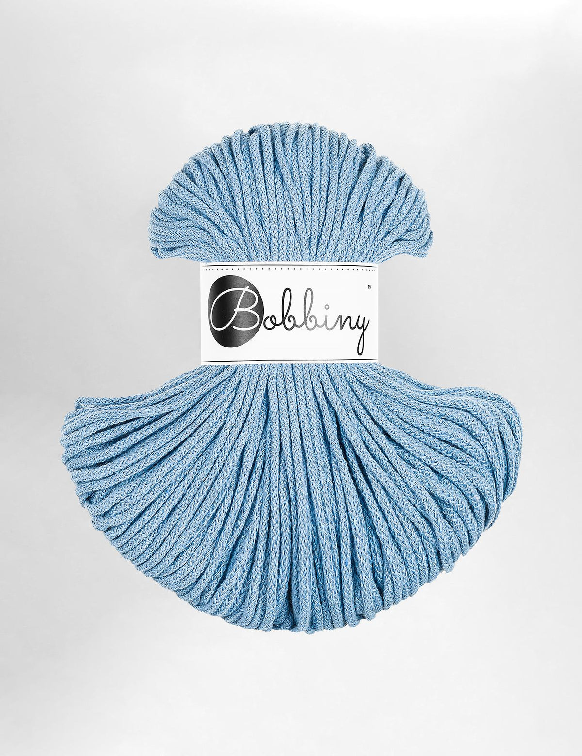 3mm Perfect Blue recycled cotton macrame cord by Bobbiny (100m)