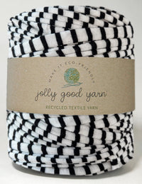 Recycled textile yarn - colour black-white