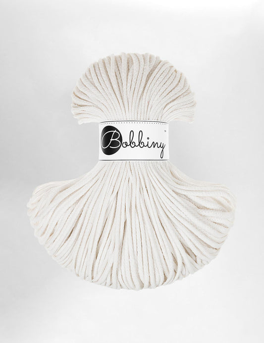 3mm Off White recycled cotton macrame cord by Bobbiny (100m)