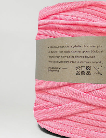Bright pale pink t-shirt yarn (100-120m)