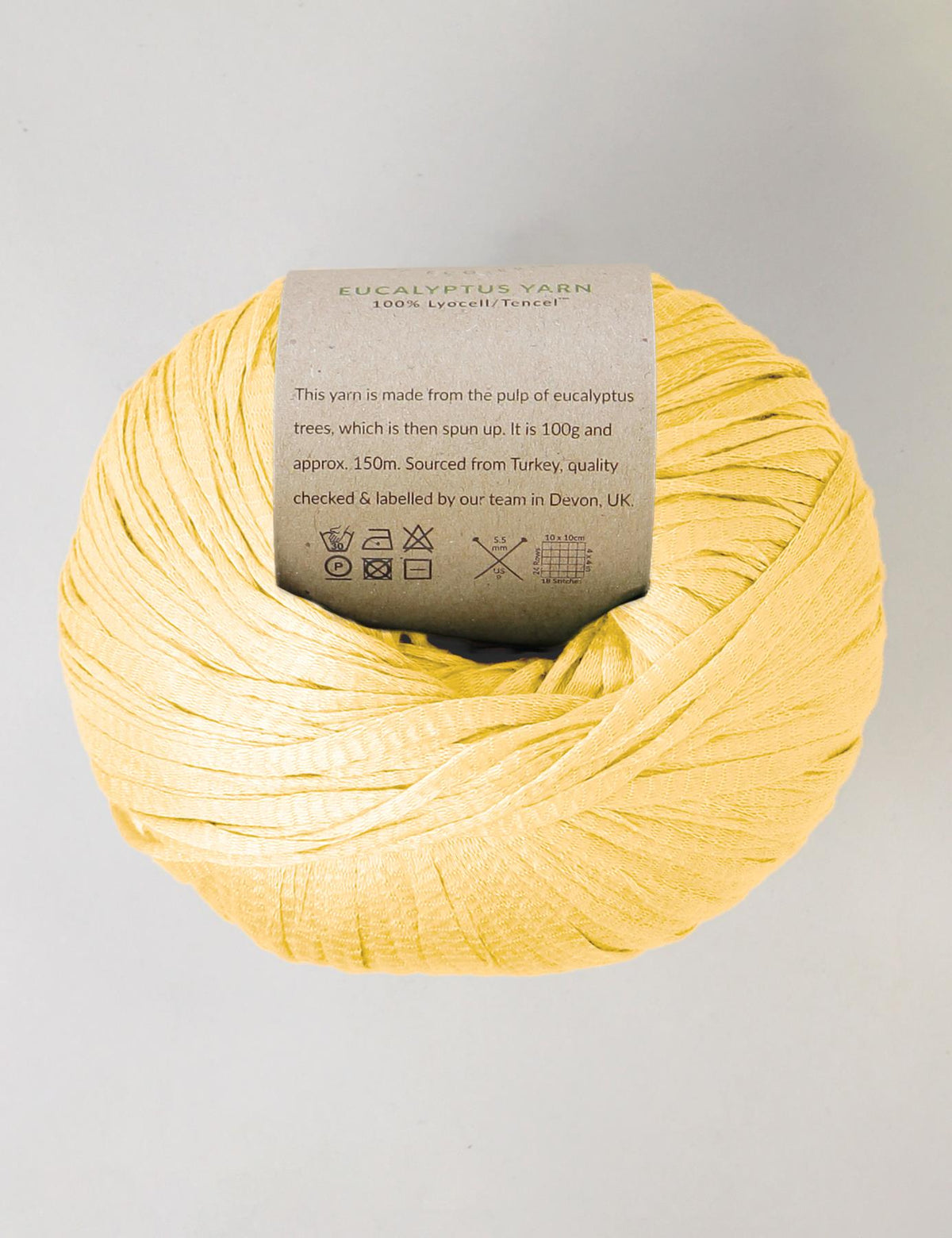Slapton Yellow eco-friendly eucalyptus yarn (100g)