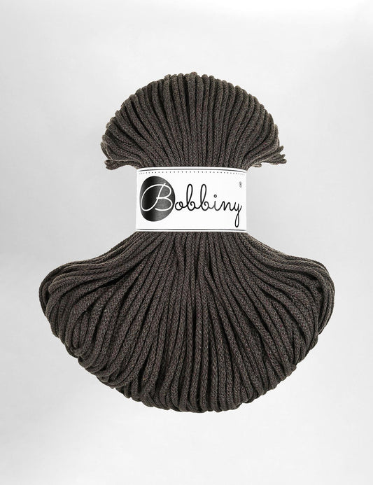 3mm Espresso recycled cotton macrame cord by Bobbiny (100m)