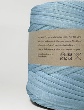 Muted glossy sky blue t-shirt yarn (100-120m)