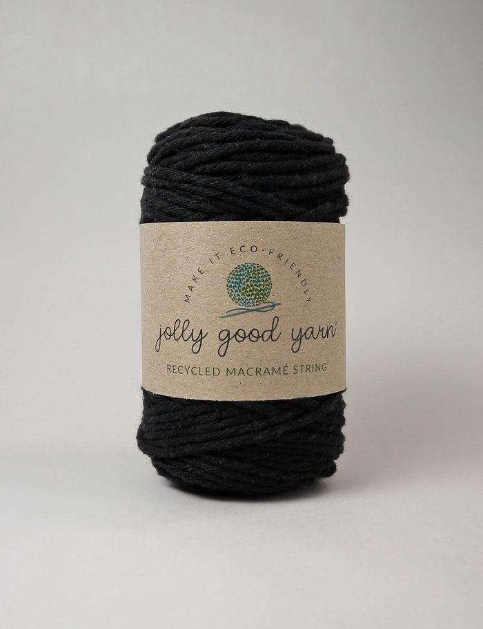 Recycled macrame string - colour black