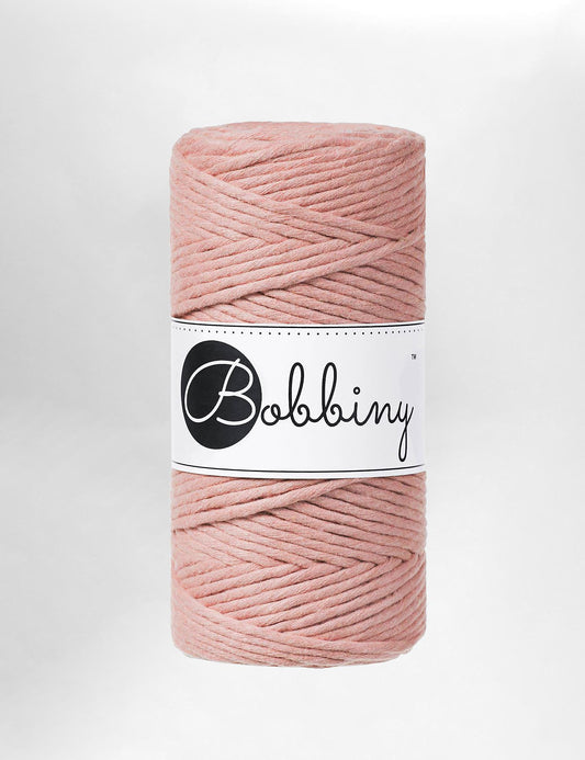 Bobbiny 3mm Blush single twist recycled cotton macrame cord (100m)