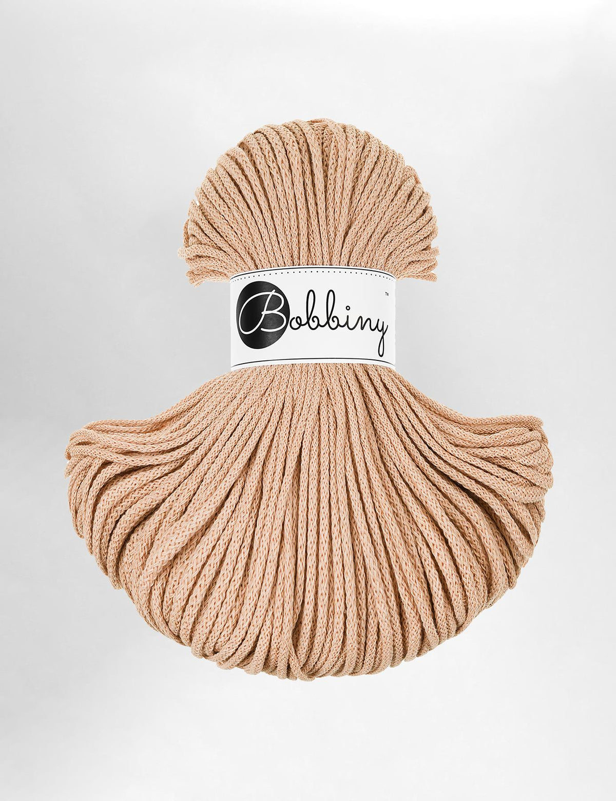 3mm Biscuit recycled cotton macrame cord by Bobbiny (100m)