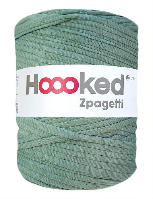 Rich sage green t-shirt yarn by Hoooked Zpagetti (100-120m)