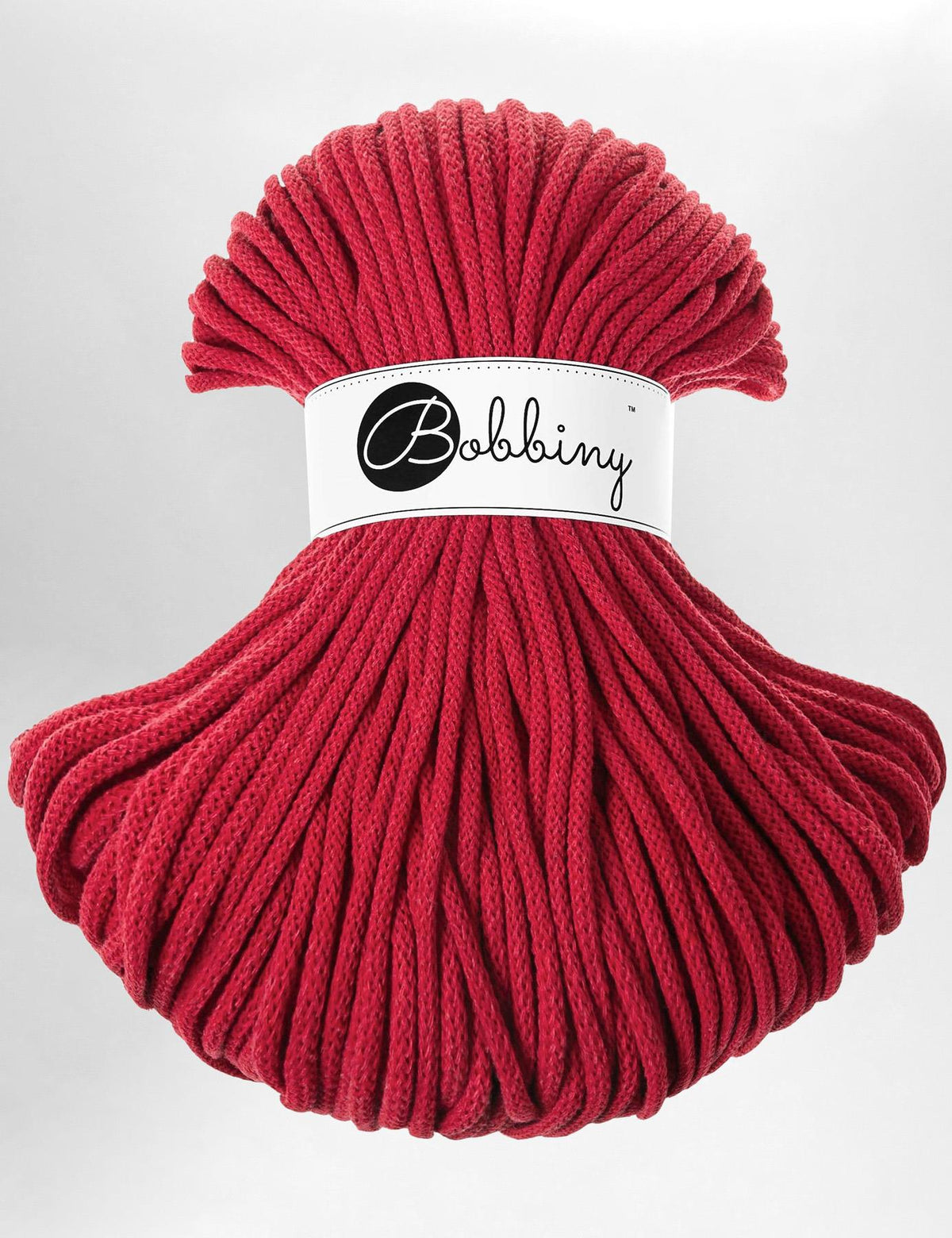 5mm Classic Red recycled cotton macrame cord by Bobbiny (100m)