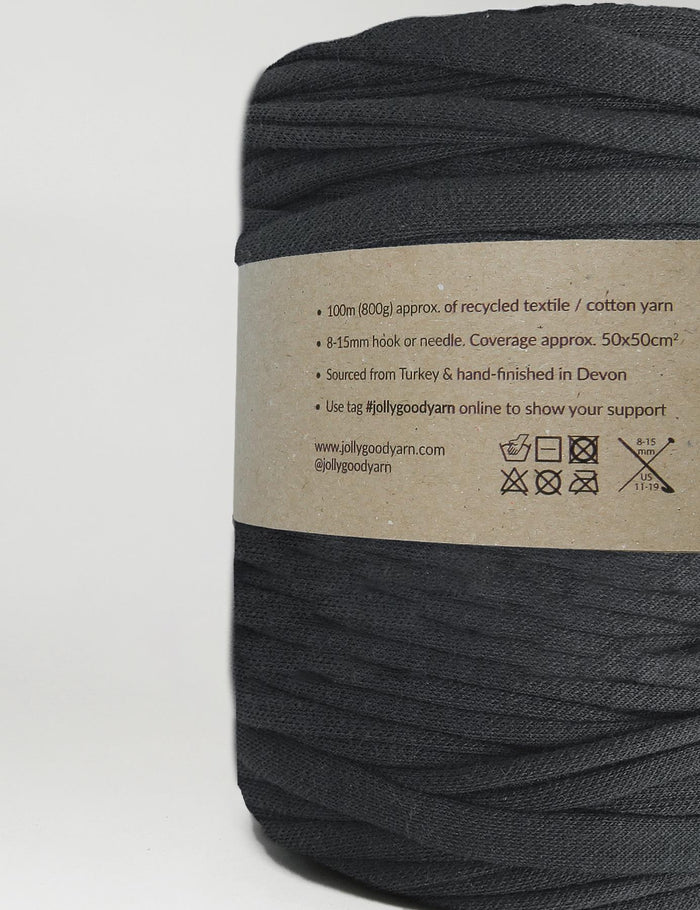 Recycled textile yarn - colour grey