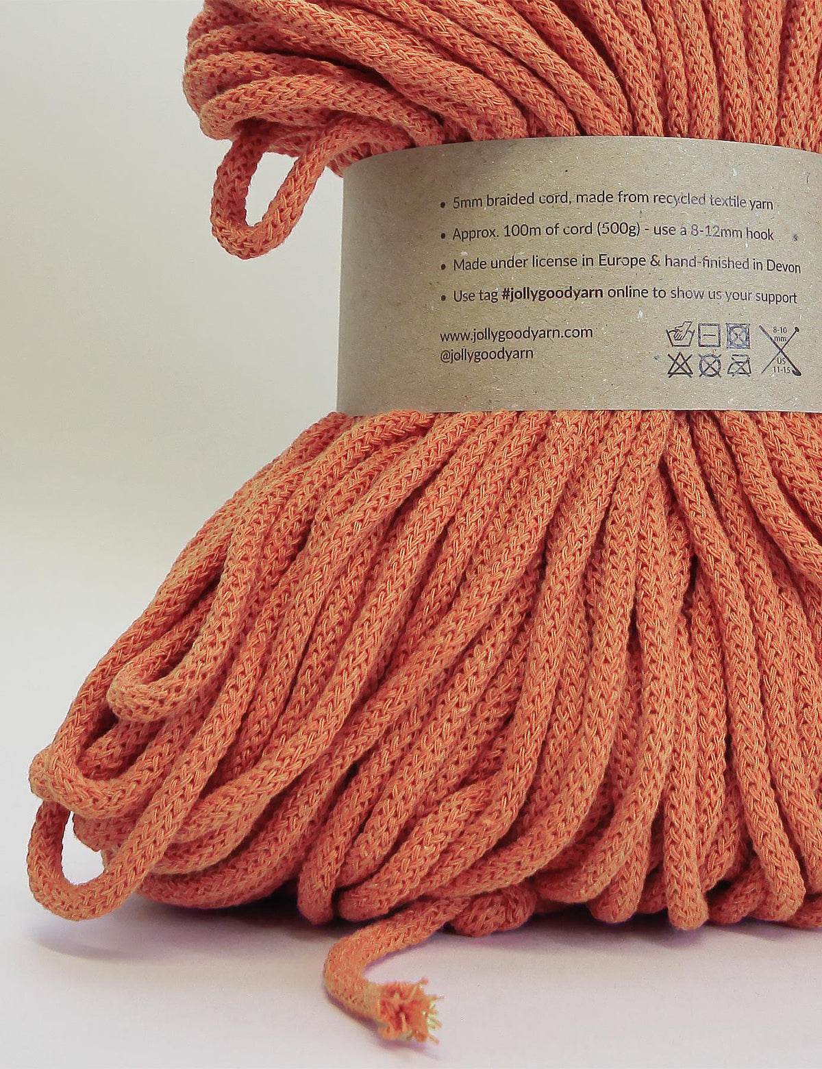 5mm Thornbury Orange recycled cotton macrame cord