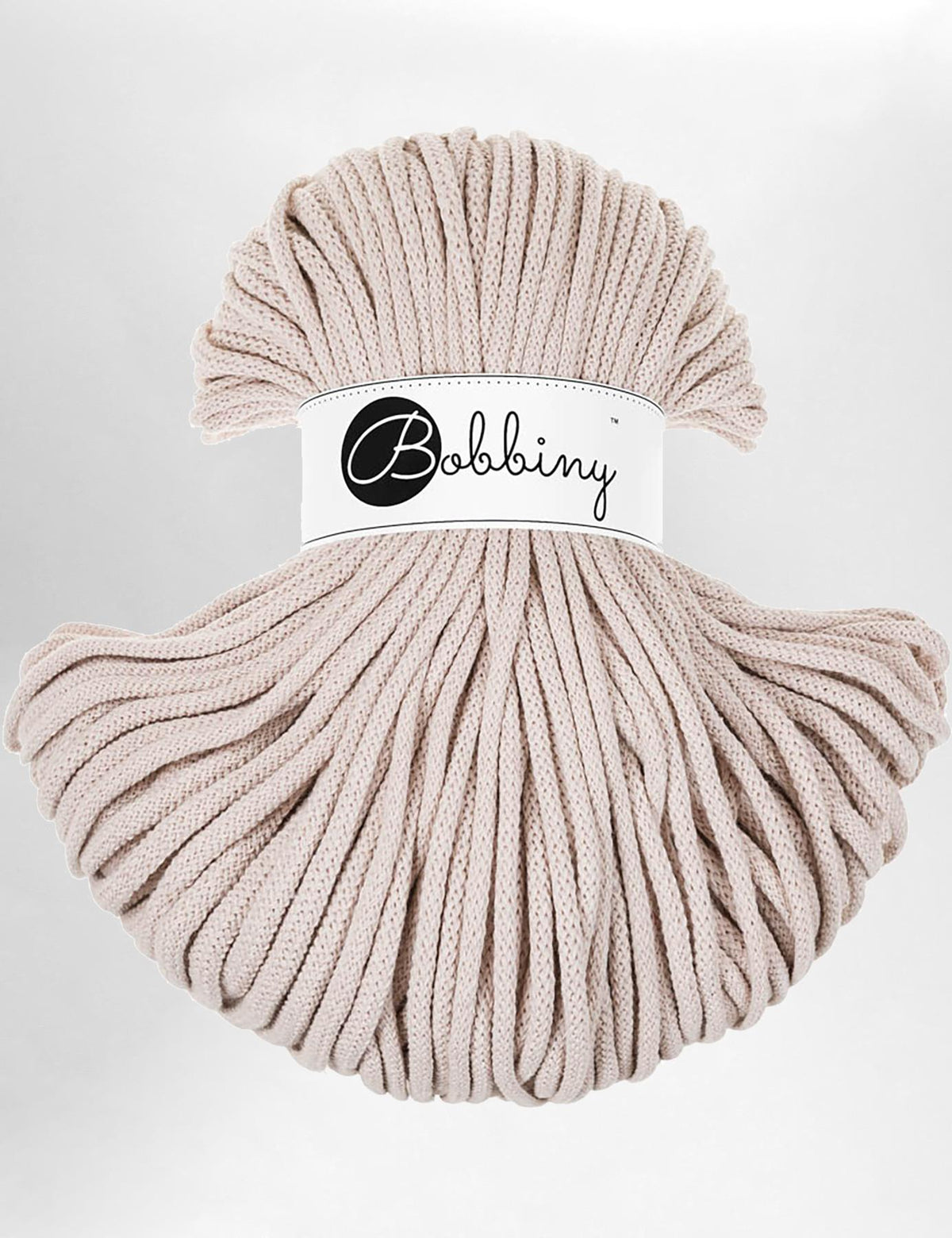 5mm Nude recycled cotton macrame cord by Bobbiny (100m)