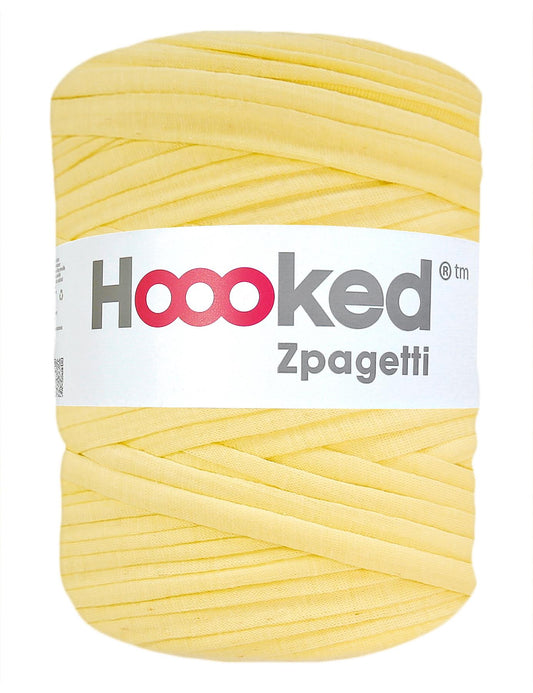 Pale canary yellow t-shirt yarn by Hoooked Zpagetti (100-120m)