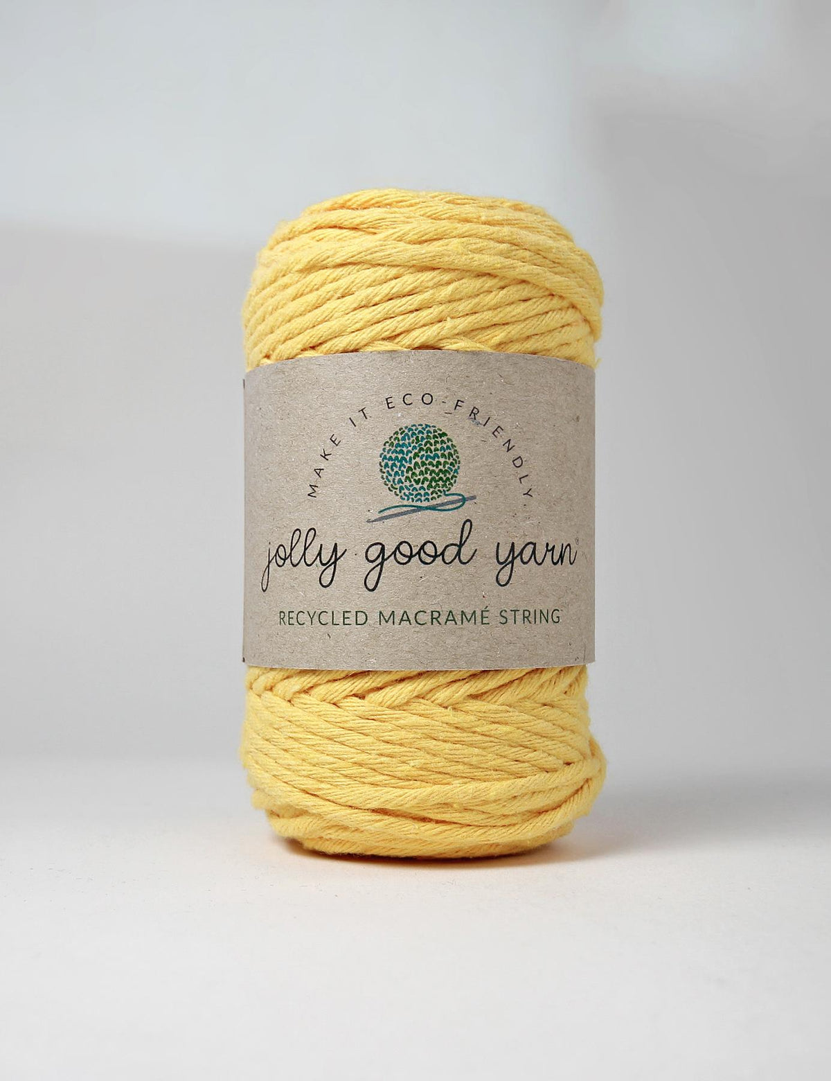 Recycled macrame string - colour yellow