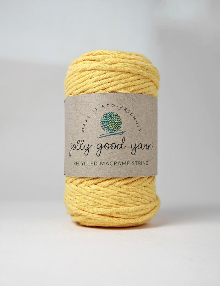 Recycled macrame string - colour yellow