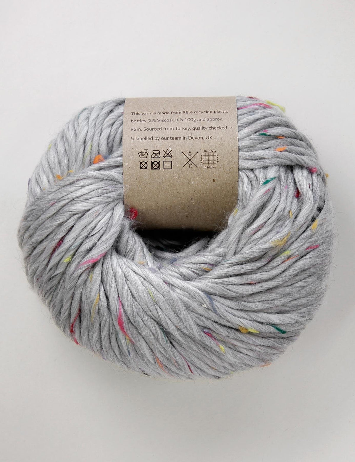 Torquay Grey recycled plastic yarn  (100g)
