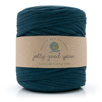 Green-Blue skein of yarn with a 'jolly good yarn' label on a white background