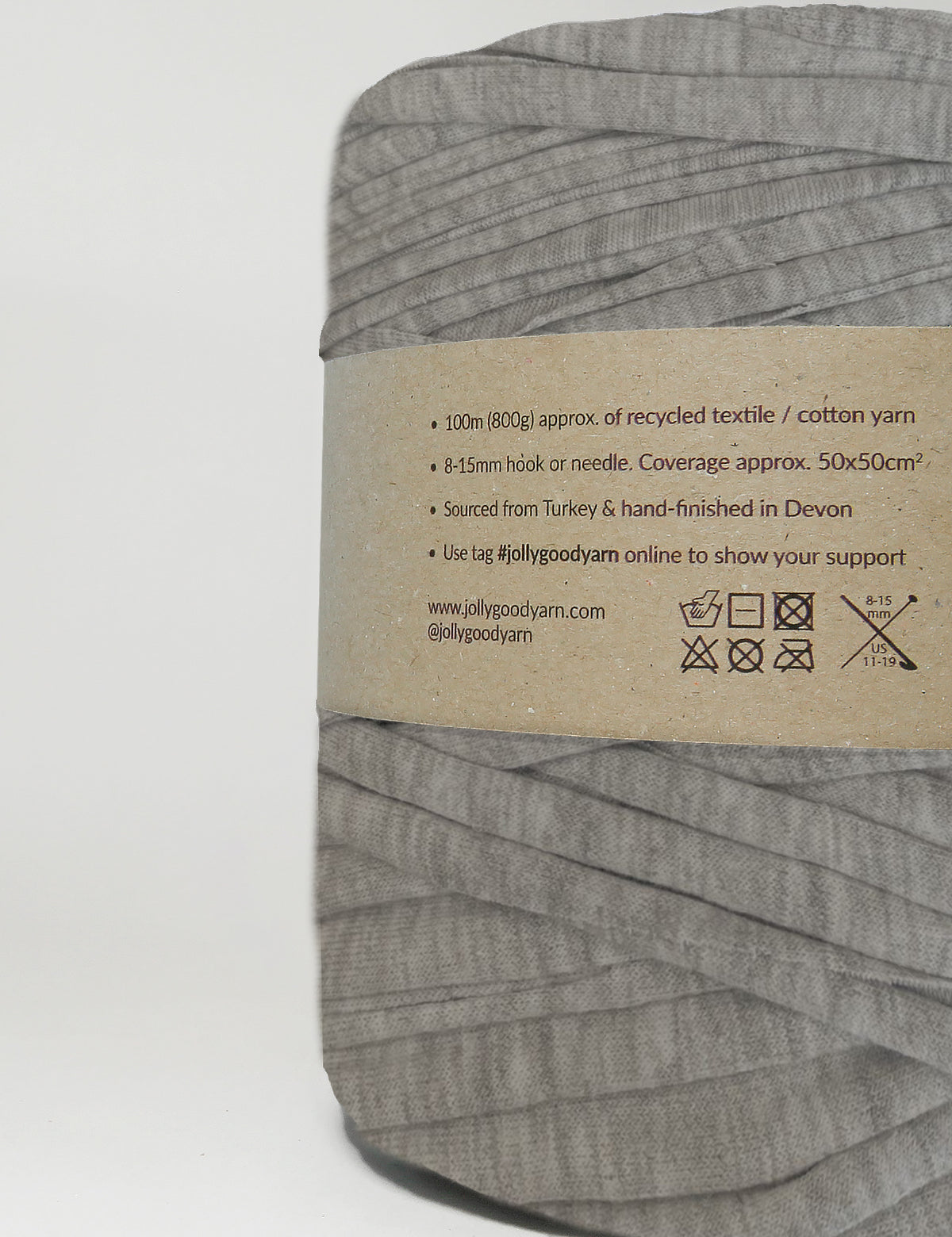 Recycled textile yarn - colour grey