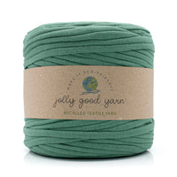 Muted Green skein of yarn with a 'jolly good yarn' label on a white background