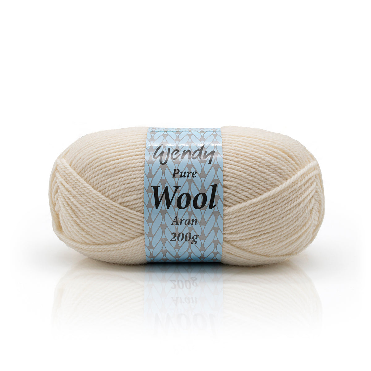 Wendy Wool Pure Aran 200g Snowy Owl colour. 