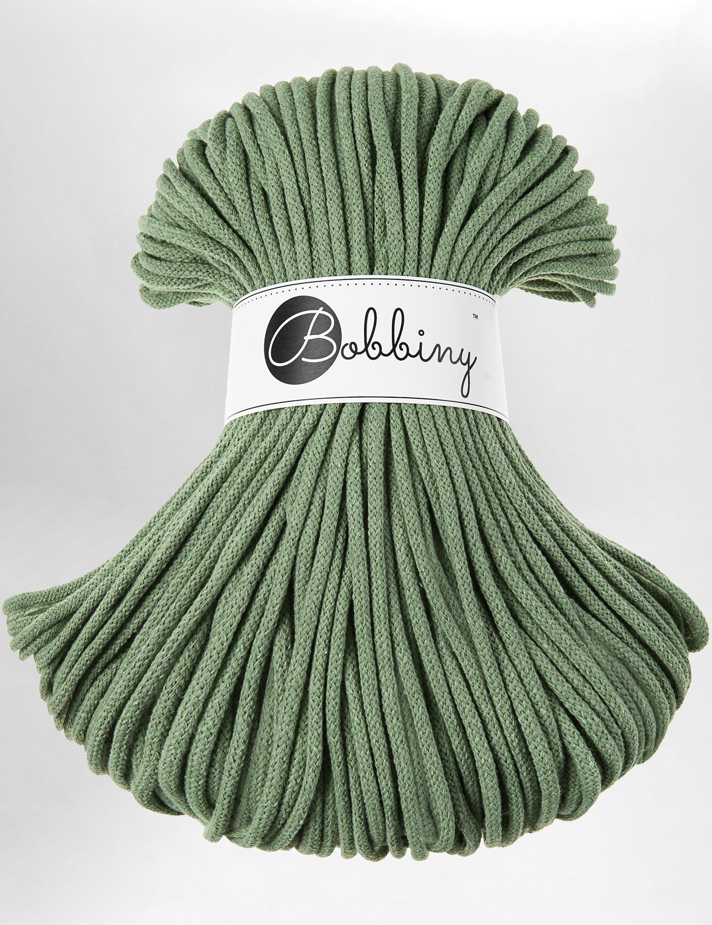 5mm Eucalyptus Green recycled cotton macrame cord by Bobbiny (100m)