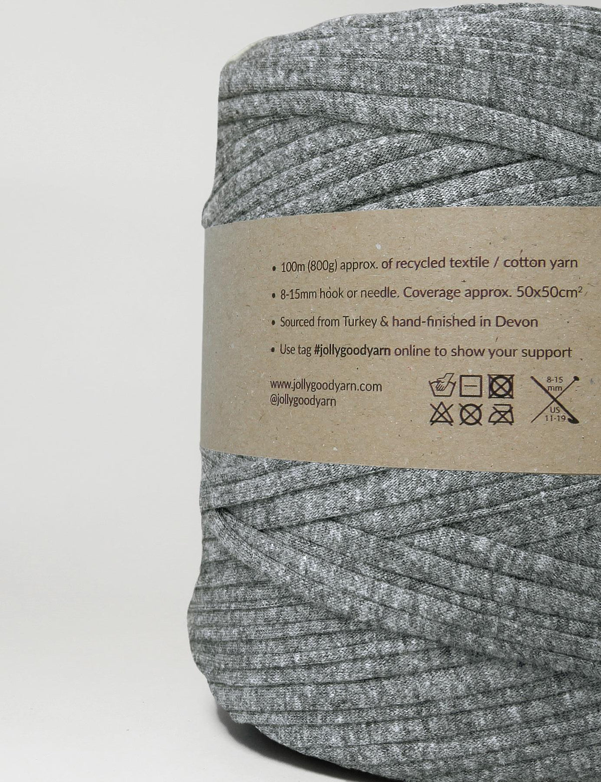 Dark stone grey t-shirt yarn (100-120m)