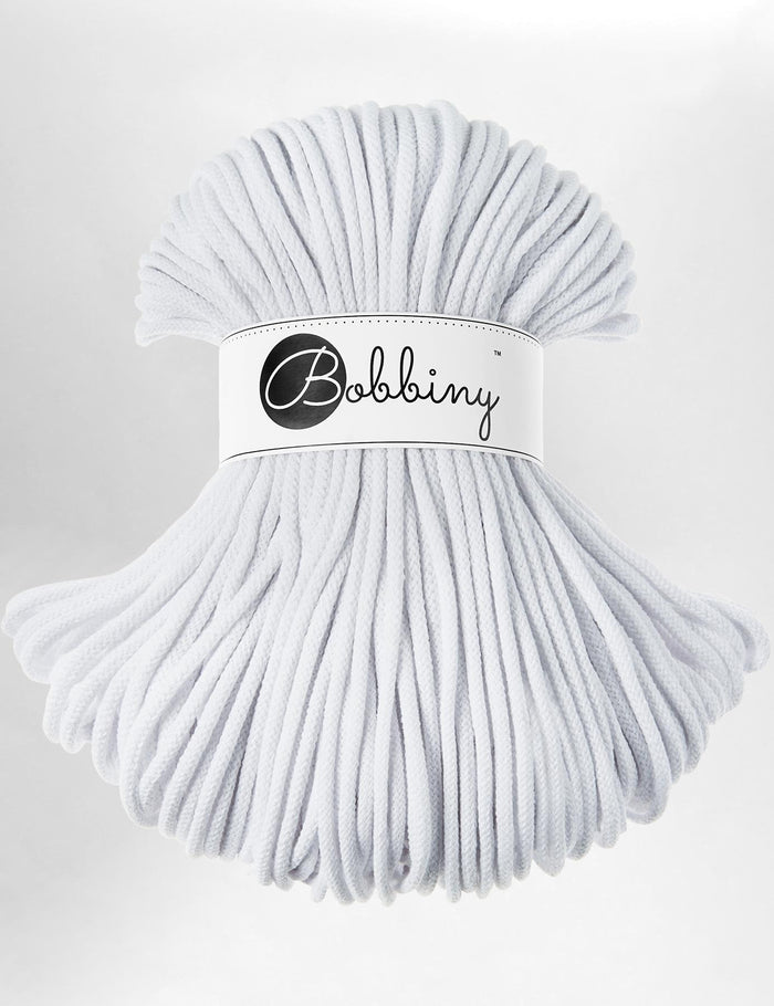 Bobbiny White 5mm Braided Macrame Cord (100m)