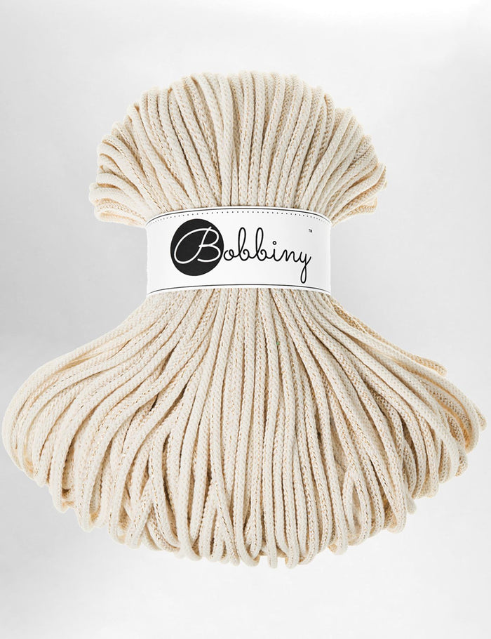 Bobbiny Golden Natural 5mm Braided Macrame Cord (100m)